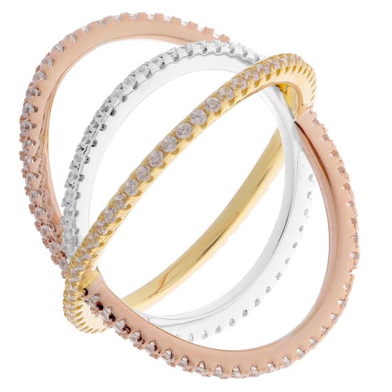 Orphelia Women's 925 Sterling Silver Ring - Gold/Silver/Rose ZR-7280 - Image 1