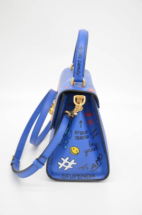 Dolce & Gabbana Women Graffiti Leather Top Handle Bag