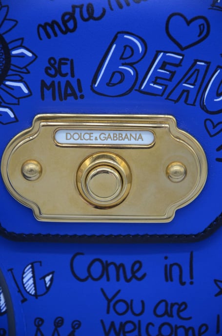 Dolce & Gabbana Women Graffiti Leather Top Handle Bag
