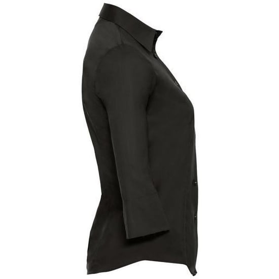 Russell Collectie Dames/Dames 3/4 Mouw Easy Care Gevoelig overhemd (Zwart) - Image 4