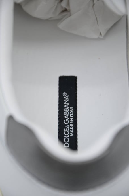 Dolce & Gabbana Mannen Wit Rood Leer Casual Lage Top Sneakers - Image 3