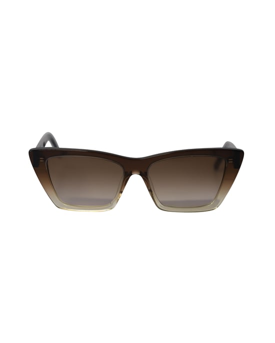 Saint Laurent Cat Eye Sunglasses in Brown Acetate - Image 1