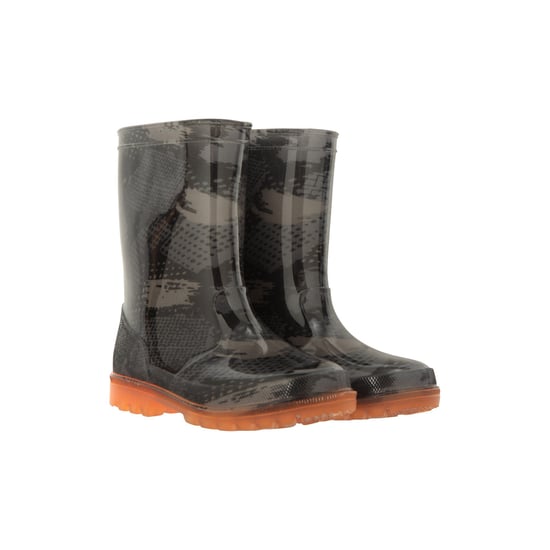 Mountain Warehouse Childrens/Kids Camouflage Flashing Lights Wellington Boots (Black)