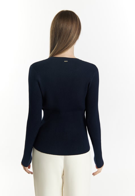 Dreimaster Knitted pullover women marine - Image 4
