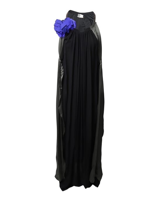 Lanvin Blomapplikation Aftonkjol i Svart Siden - Image 1