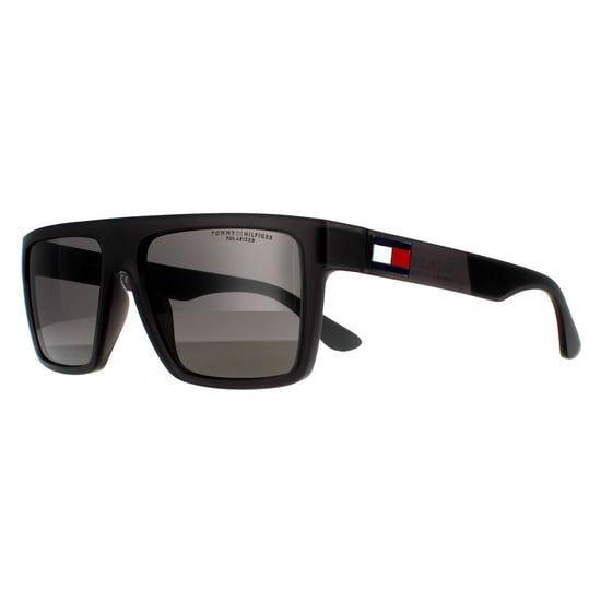 Tommy Hilfiger Rectangle Mens Matte Grey Grey Polarized Sunglasses - Image 2