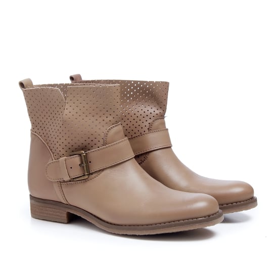 María Barceló Womens Leather Boots in Taupe