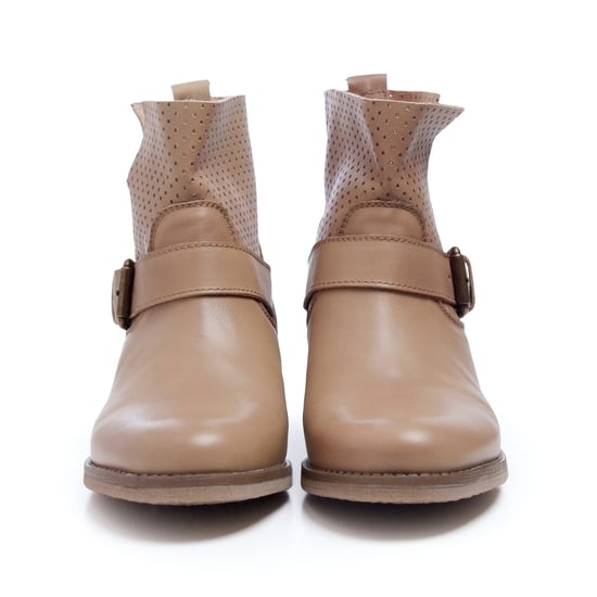 María Barceló Womens Leather Boots in Taupe