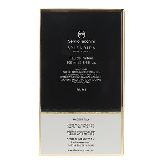 Sergio Tacchini Splendida Pour Femme Eau De Toilette 100ml