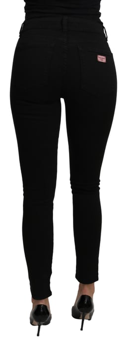 Dolce & Gabbana Women's Black Mid Waist Slim Denim Cotton Stretch Jeans - Image 2