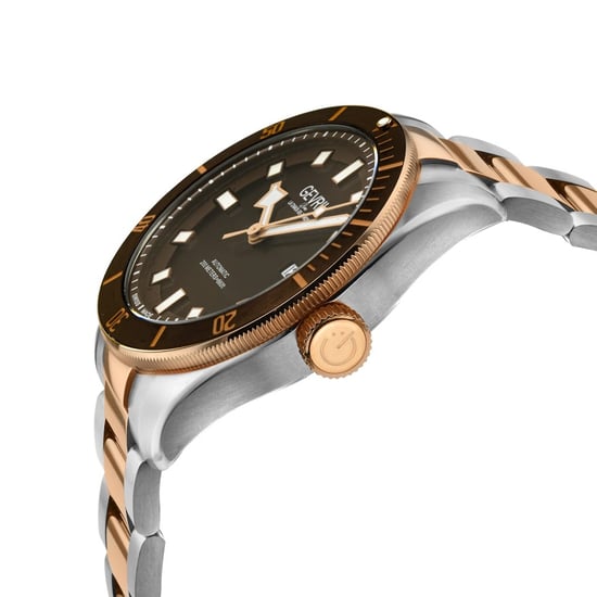 Gevril Men's Yorkville Swiss Automatic Sellita SW200 Brown Dial Two Tone Watch - Image 2