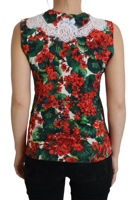 Dolce & Gabbana Women's White Floral Wool Lace Vest Tank Top - Image 3