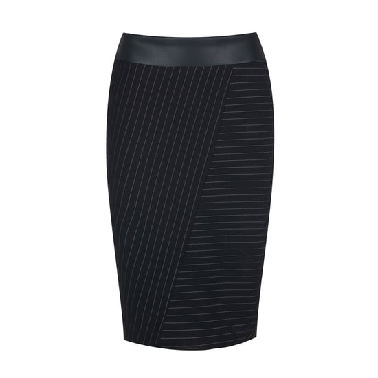 Striped Punto di Roma Midi Skirt Stretch