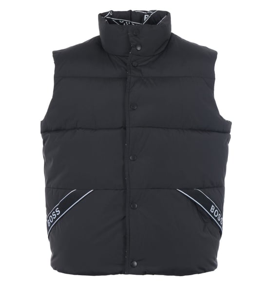 BOSS Logo Tape Reversible Gilet - Black