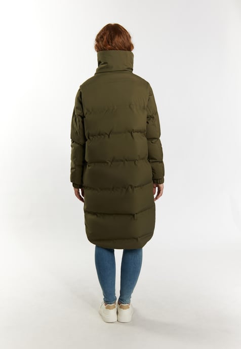 Dreimaster Winterjas met vulling Dames militaire olijf - Image 3