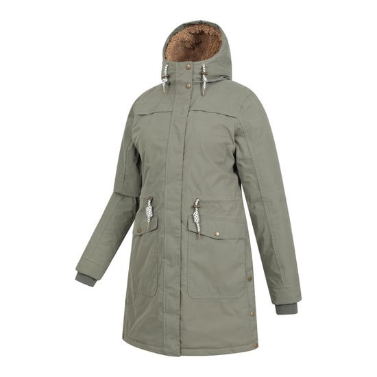 Mountain Warehouse Womens/Ladies Acorn Waterproof Borg Lined Padded Parka (Khaki Green) - Image 3