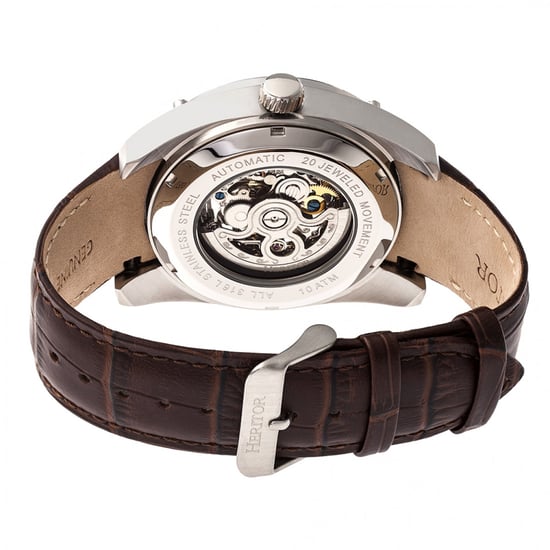 Heritor Automatic Daniels Semi-Skeleton Leather-Band Watch - Image 2
