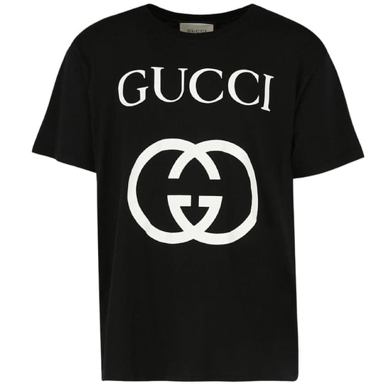 Gucci in elkaar grijpend GG-logo slim-fit zwart T-shirt - Image 1