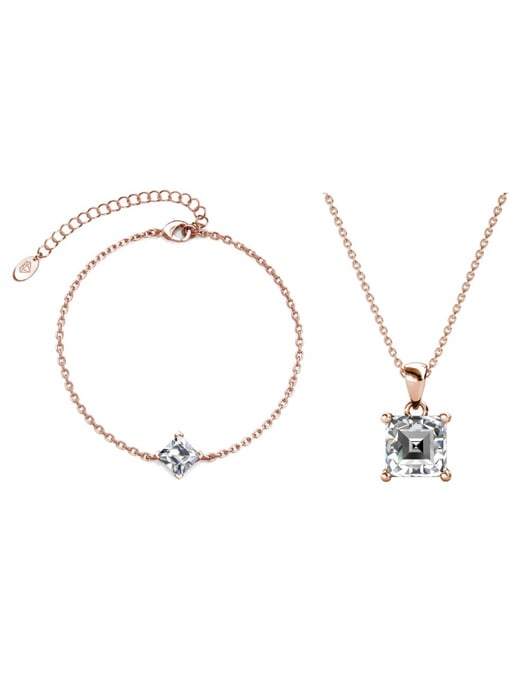 Simple Square Calle Set - Rose Gold and Crystal - Image 1