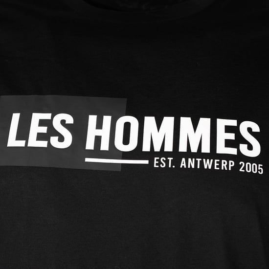 Les Hommes T-shirt Front Logo Men's Black