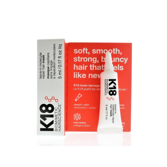 K18 Biomimetic Hairscience Leave In Molecular Repair Hair Mask 5ml - Image 1