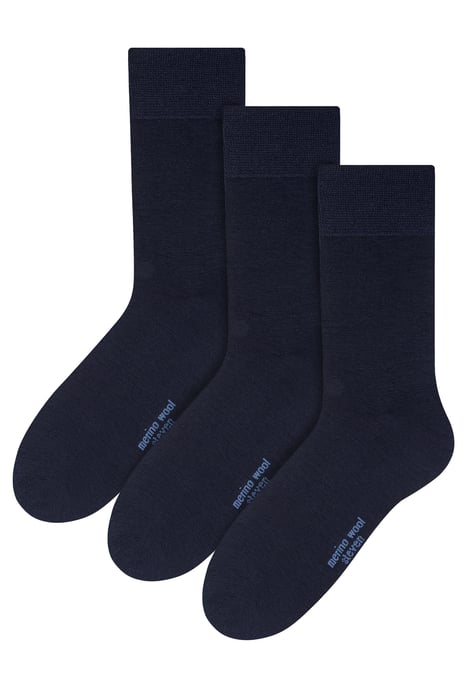 Steven - 3 Pairs Multipack Mens Original Merino Wool Socks - Navy - Image 1