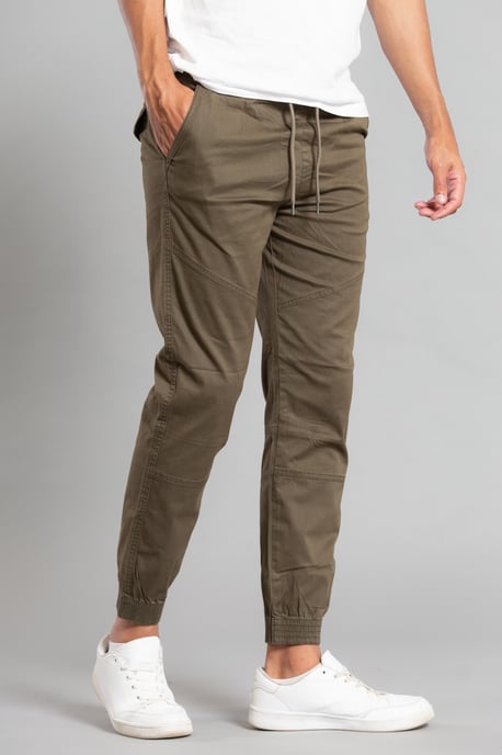 Khaki Cotton Cuffed Trouser