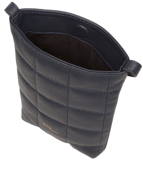 'Elouise' Navy Nappa Leather Cross Body Phone Bag