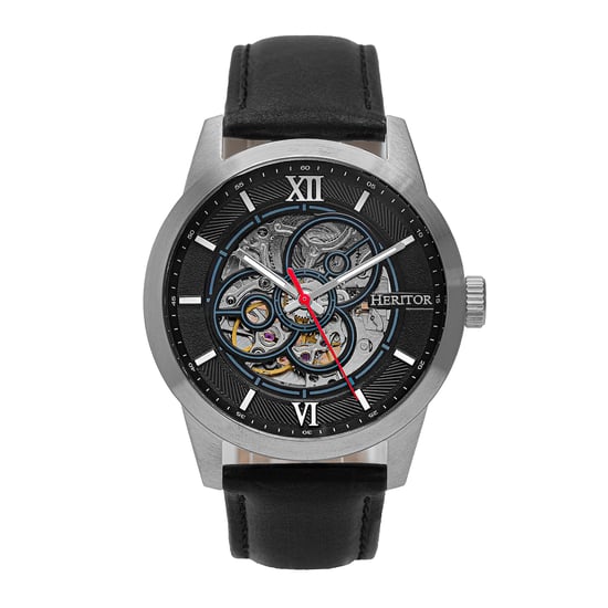 Heritor Automatic Jonas Leather-Band Skeleton Watch