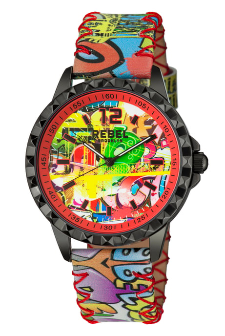 Rebel Womens Dumbo Red  Dial Leather Watch