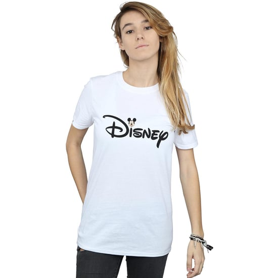 Disney Womens/Ladies Mickey Mouse Logo Head Cotton Boyfriend T-Shirt (White)