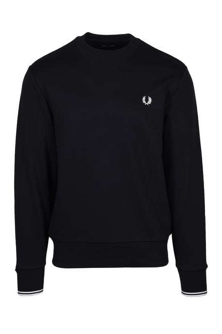 Men's Fred Perry Crew Neck Sweatshirt in Black - Image 1