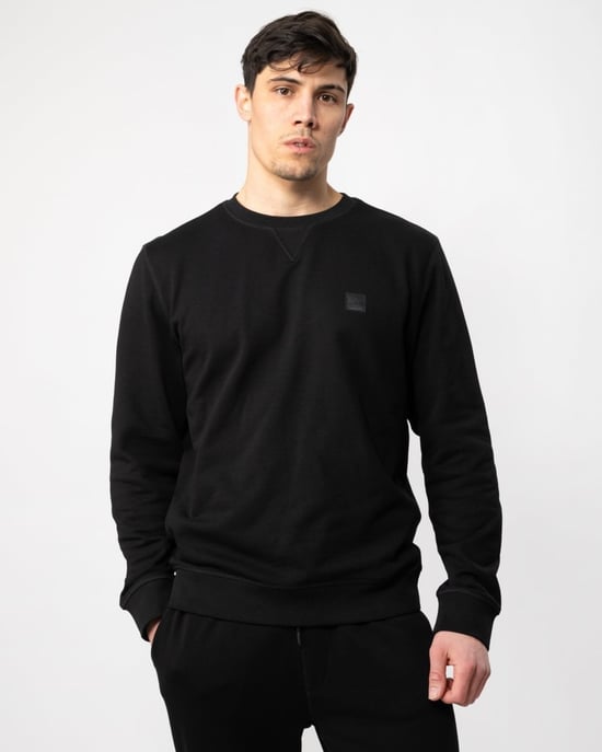 BOSS Orange Westart Mens Crew Neck Sweatshirt With Logo Patch NOS - Image 1