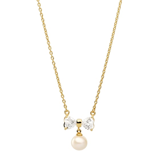 Orphelia 'Sparkle' Women's 925 Sterling Silver Set: Chain-Pendant + Earrings - Gold SET-7512