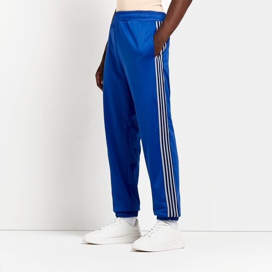 River Island Mens Cuffed Joggers Blue Slim Ft Stripe