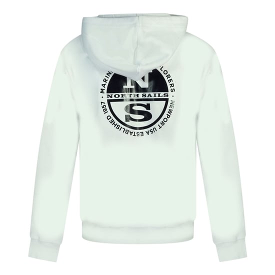 North Sails Logo White Zip Hoodie - Image 2