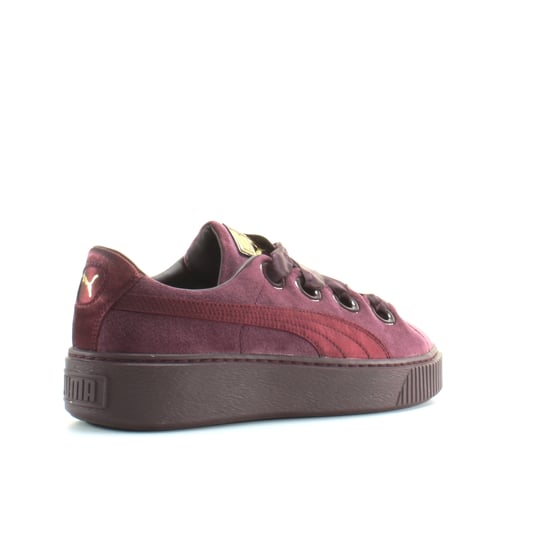 Puma Platform Kiss Velvet Womens Burgundy Trainers