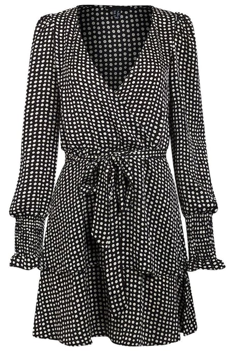 Spot Floaty Wrap Dress