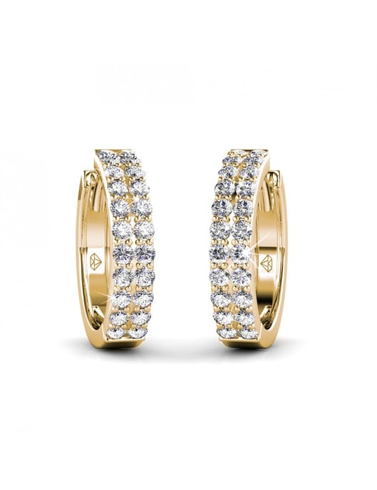 Glamour Earrings - Gold and Crystal - Image 3