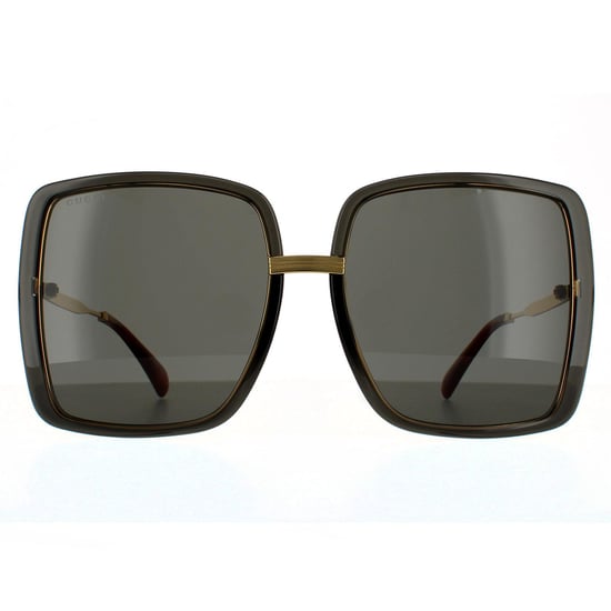 Gucci Square Womens solglasögon i grå kristall och guldgrått - Image 1