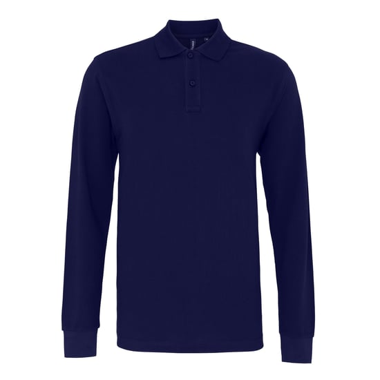 Asquith & Fox Mens Classic Fit Long Sleeved Polo Shirt (Navy) - Image 1