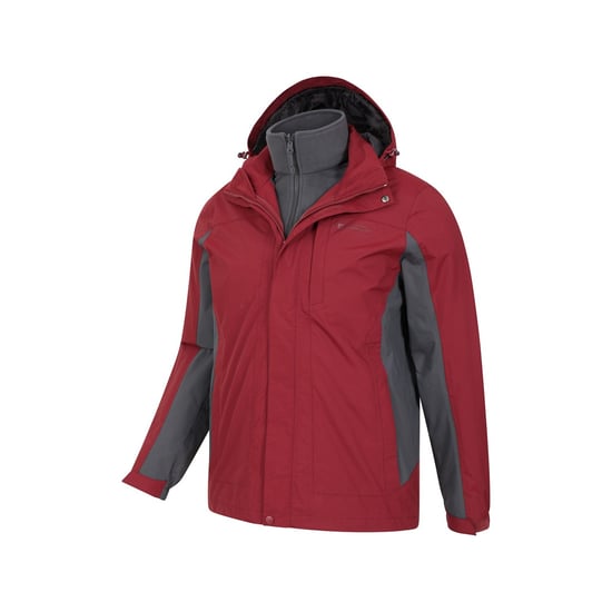 Mountain Warehouse Mens Thunderstorm 3 in 1 Vattentät jacka (Röd) - Image 6