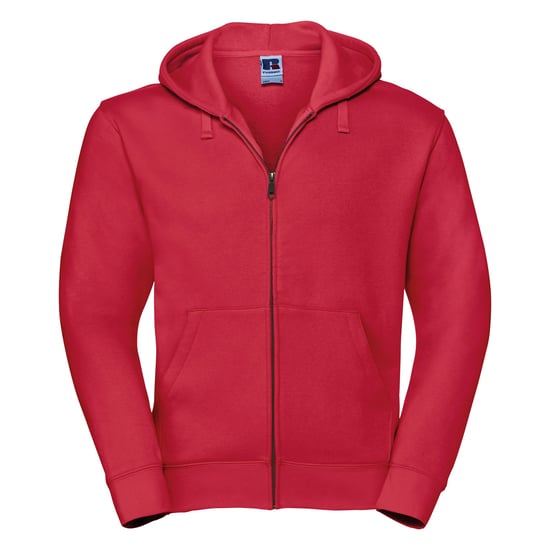 Russell Mens Authentic Full Zip Hooded Sweatshirt / Hoodie (Classic Red) - Image 1
