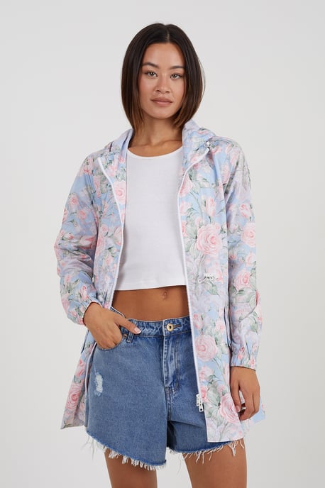 Blue Lightweight Showerproof Hooded Mac