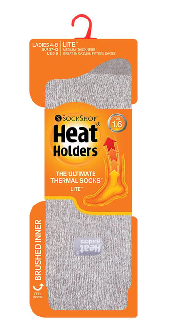 Heat Holders Lite - 3 par multipack termostrumpor för kvinnor för vintern | tunna och varma strumpor för klänning - Silver - Image 2
