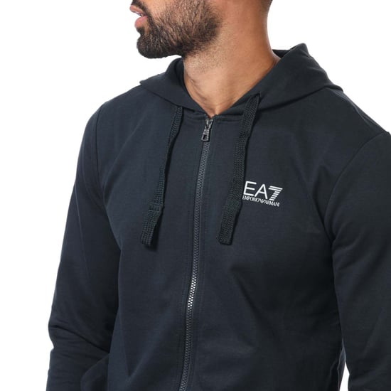 Emporio Armani EA7 zip hoody for men in navy blue