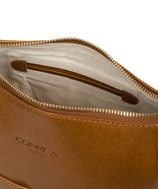 Little Kristin' Dark Tan Leather Shoulder Bag