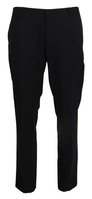 Dolce & Gabbana Grijze Wollen Stretch Formele Slim Fit Herenpants - Image 1