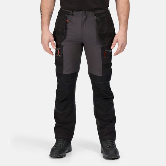 Regatta Mens Infiltrate Softshell Stretch Work Trousers (Iron/Black) - Image 5