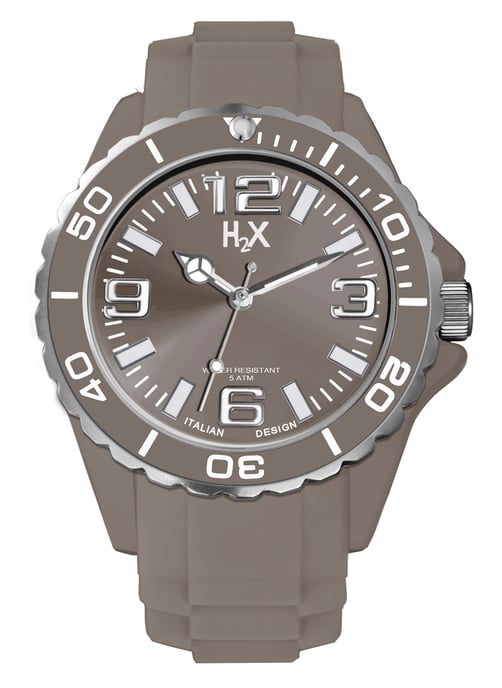H2x dames sg382dg2 reef lumineuze waterdichte grijze zachte rubberen horloge - Image 1